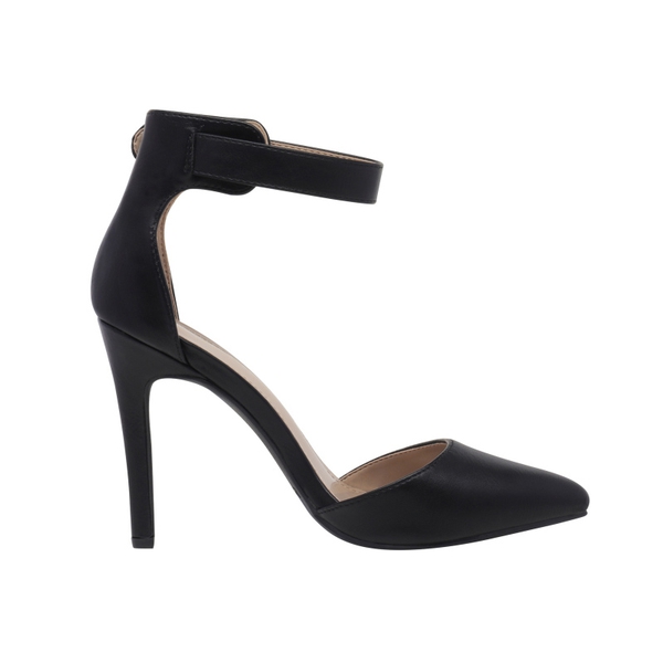 Pointed Toe Ankle Strap Stiletto Pumps - BLACK - 2