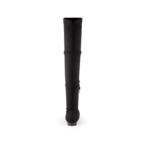 Flat Thigh High Boots - BLACK - 2