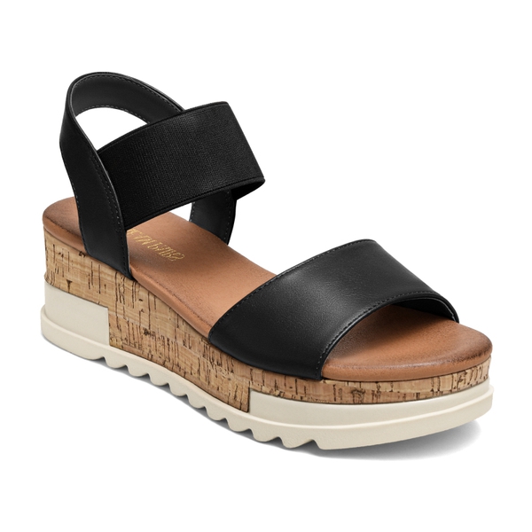 Ankle Strap Platform Sandals - BLACK - 2