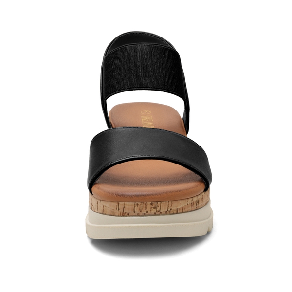 Ankle Strap Platform Sandals - BLACK - 3