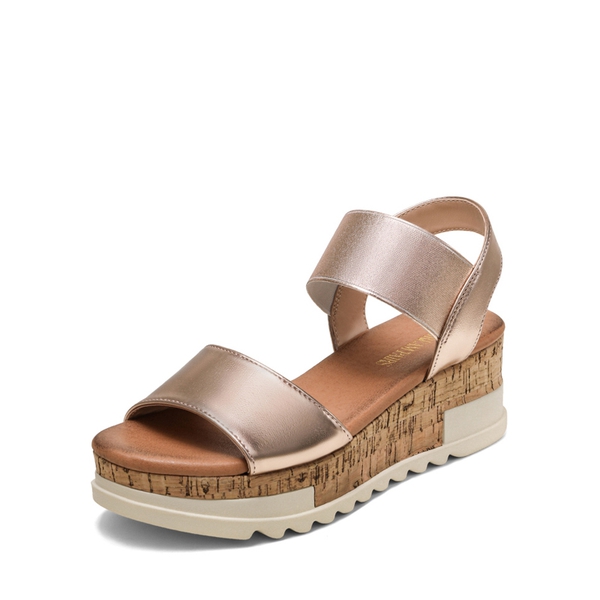Ankle Strap Platform Sandals - CHAMPAGNE -  0