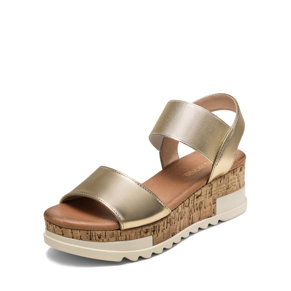 Ankle Strap Platform Sandals - GOLD -  0