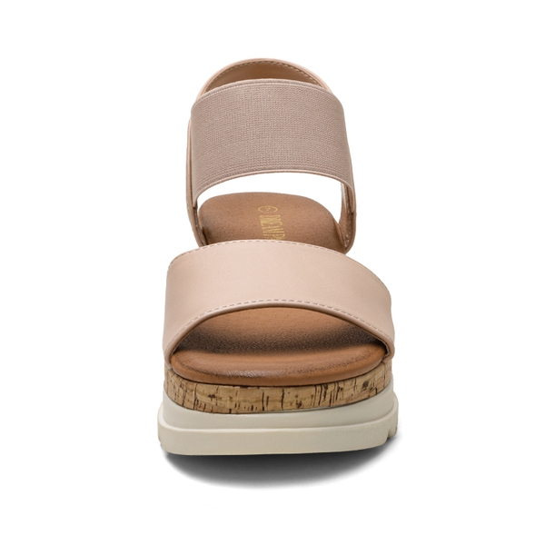 Ankle Strap Platform Sandals - NUDE - 3