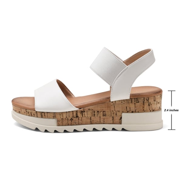 Ankle Strap Platform Sandals - WHITE - 1