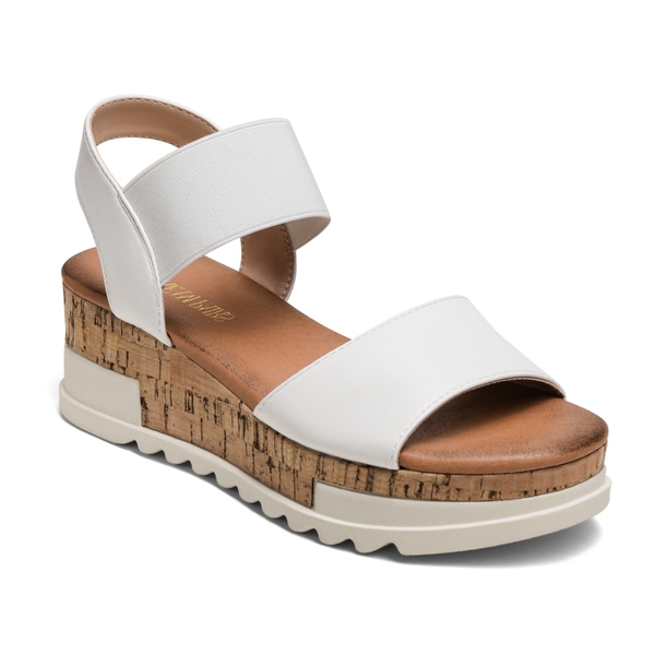 Ankle Strap Platform Sandals - WHITE - 2