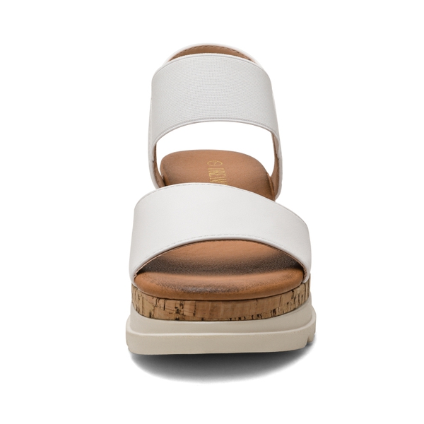 Ankle Strap Platform Sandals - WHITE - 3