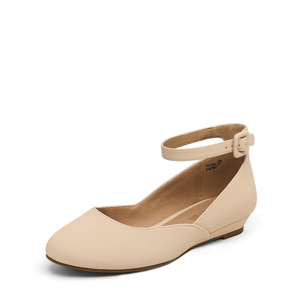 Women's Ankle-Strap Low Wedge Flats-Dream Pairs