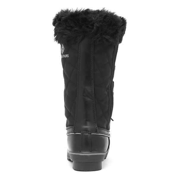 Mid-Calf Fur Snow Boots - BLACK - 4
