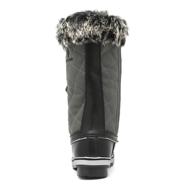 Mid-Calf Fur Snow Boots - GREY - 4