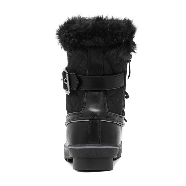 Mid Calf Faux Snow Boots - BLACK - 4