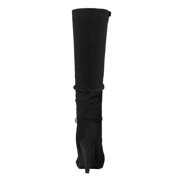 Knee High Platform Heel Boots - BLACK - 4