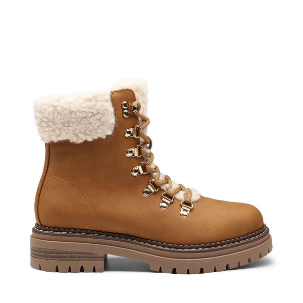 Fur Lined Warm Winter Ankle Boots - BROWN - 2