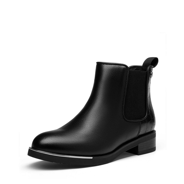 Elastic Chunky Chelsea Boots - BLACK -  0