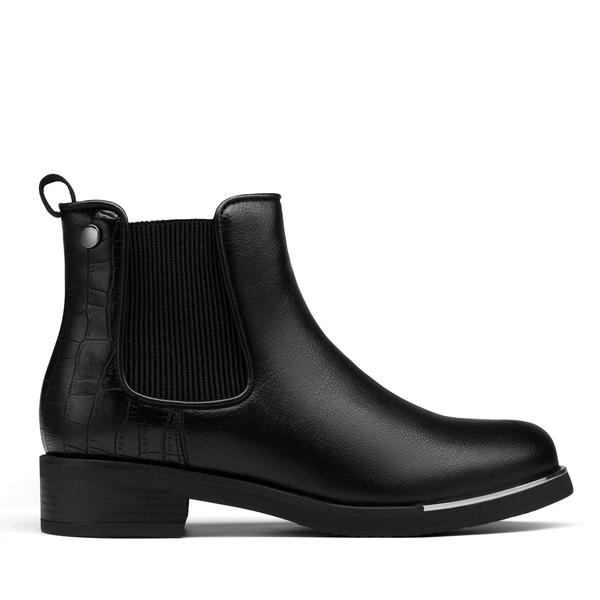 Elastic Chunky Chelsea Boots - BLACK - 2