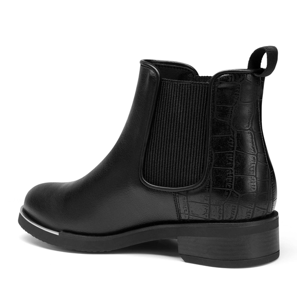 Elastic Chunky Chelsea Boots - BLACK - 3