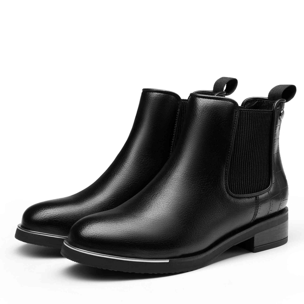 Elastic Chunky Chelsea Boots - BLACK - 4
