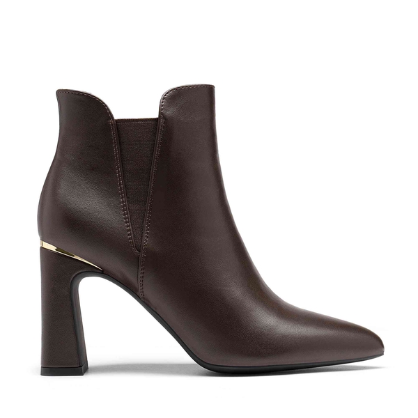 Chunky High Heel Chelsea Boots - BROWN - 2