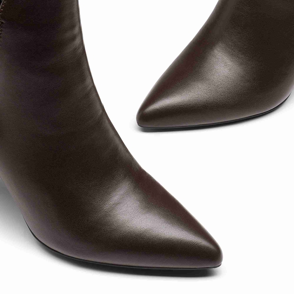 Chunky High Heel Chelsea Boots - BROWN - 4