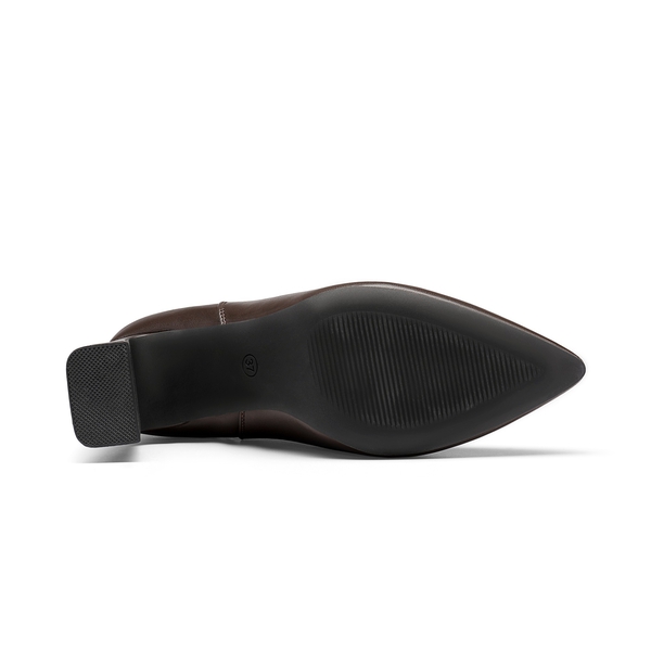 Chunky High Heel Chelsea Boots - BROWN - 5