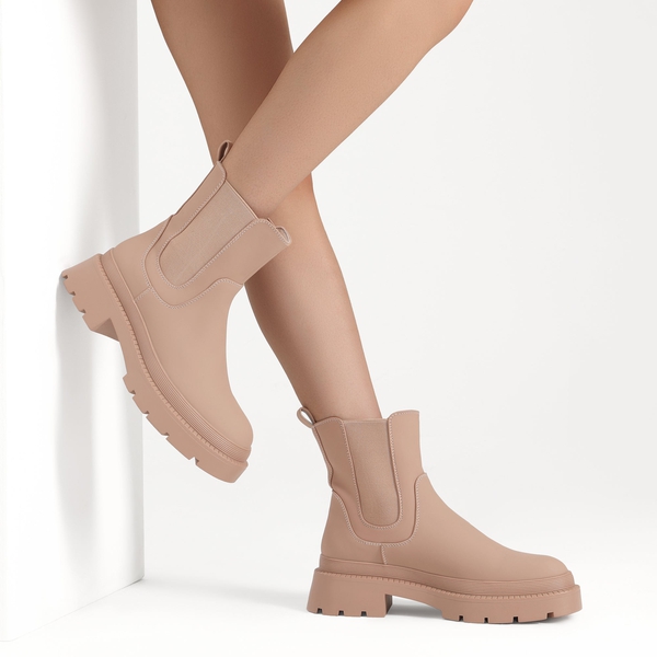 Chelsea Platform Booties - NUDE - 1