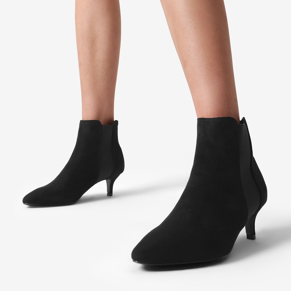 Stiletto Heeled Chelsea Boots - BLACK - 1