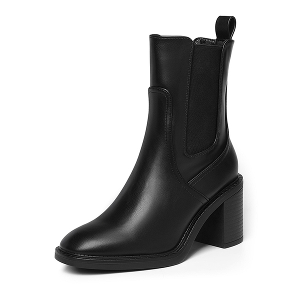 Diva Chunky Chelsea Booties - BLACK -  0