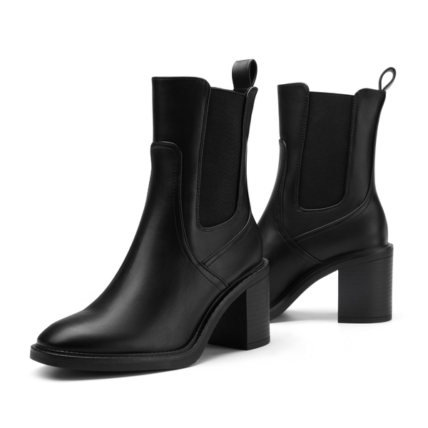 Diva Chunky Chelsea Booties - BLACK - 3
