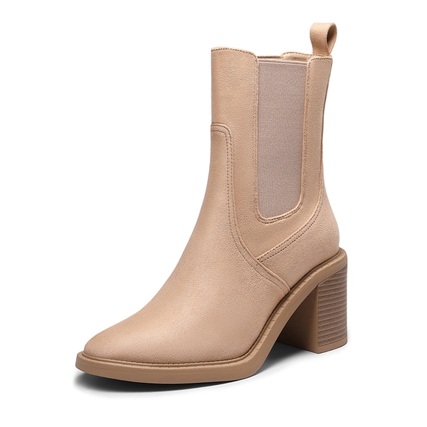 Diva Chunky Chelsea Booties - NUDE -  0
