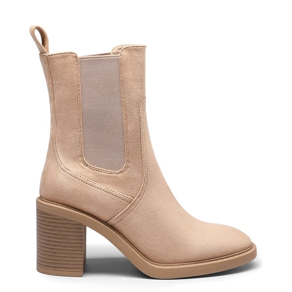 Diva Chunky Chelsea Booties - NUDE - 1