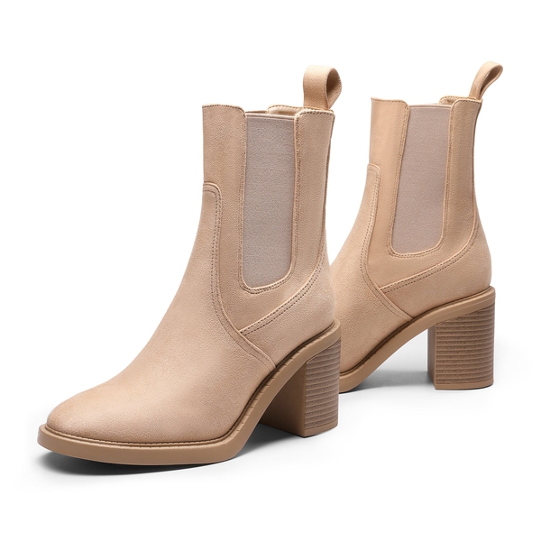Diva Chunky Chelsea Booties - NUDE - 3