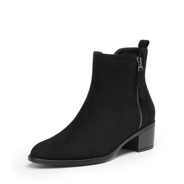 Pointed Toe Size Zip Ankle Boots - BLACK -  0