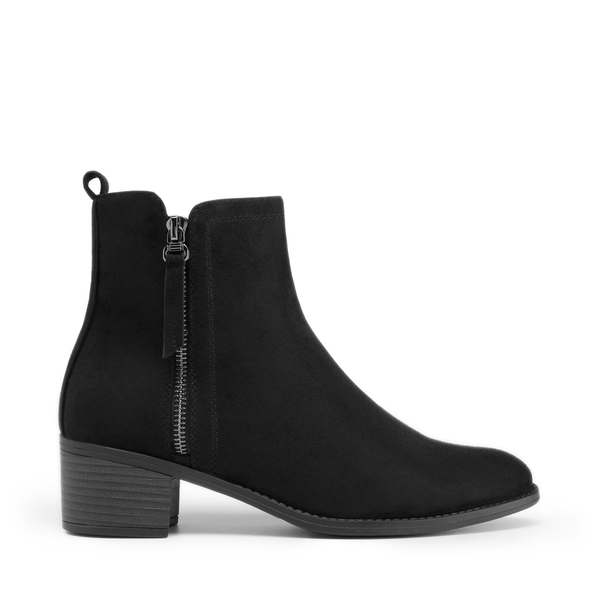 Pointed Toe Size Zip Ankle Boots - BLACK - 2