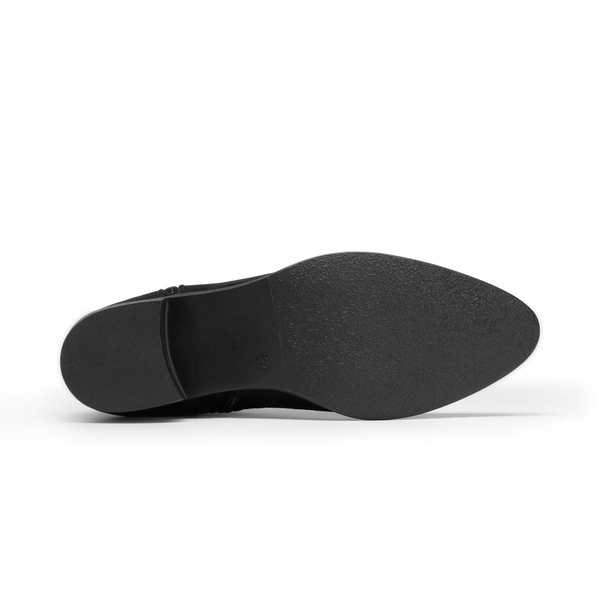 Pointed Toe Size Zip Ankle Boots - BLACK - 3