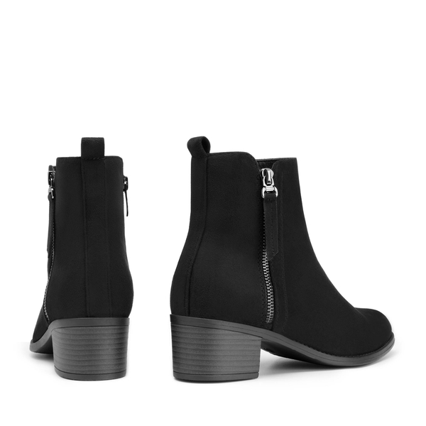 Pointed Toe Size Zip Ankle Boots - BLACK - 5