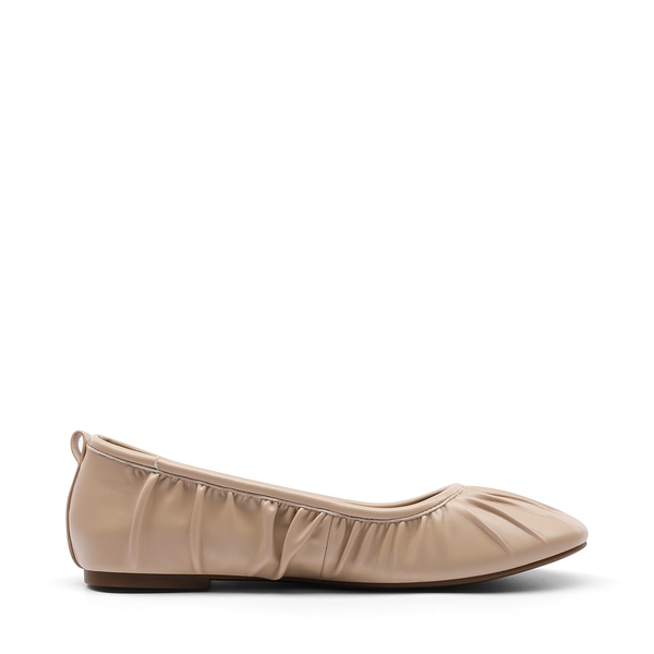 Pleated Ballet Flats - NUDE - 3