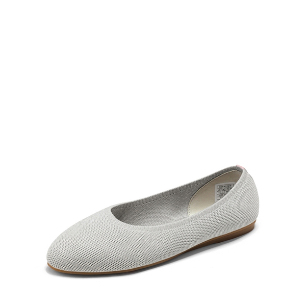 Pointed Toe Knitted Work Flats - SILVER -  0