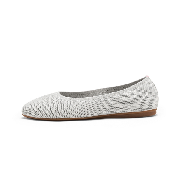 Pointed Toe Knitted Work Flats - SILVER - 2