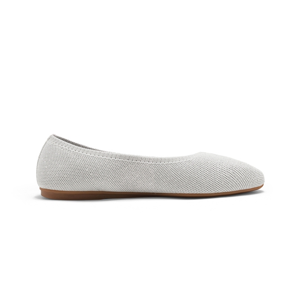 Pointed Toe Knitted Work Flats - SILVER - 3
