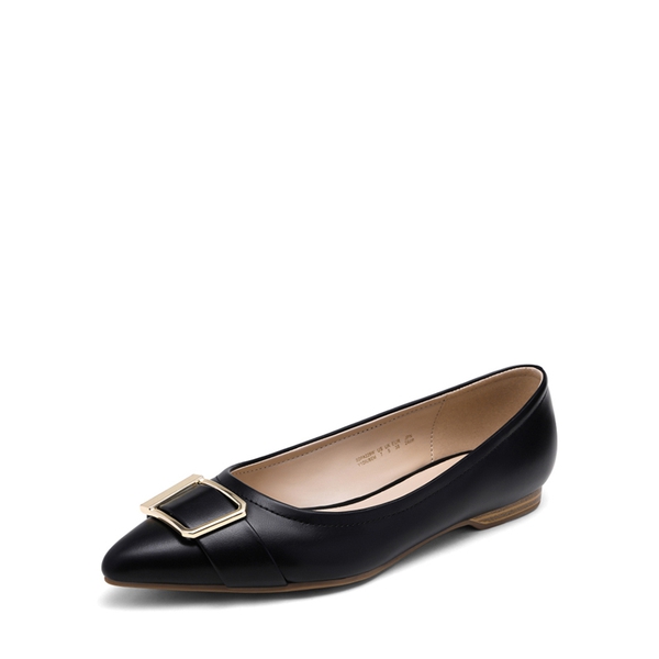 Comfortable Pointed Toe Slip-On Ballet Flats - BLACK -  0