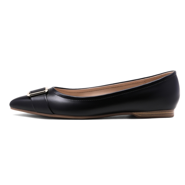 Comfortable Pointed Toe Slip-On Ballet Flats - BLACK - 2