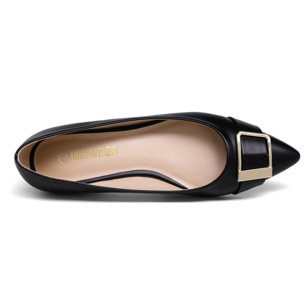 Comfortable Pointed Toe Slip-On Ballet Flats - BLACK - 4