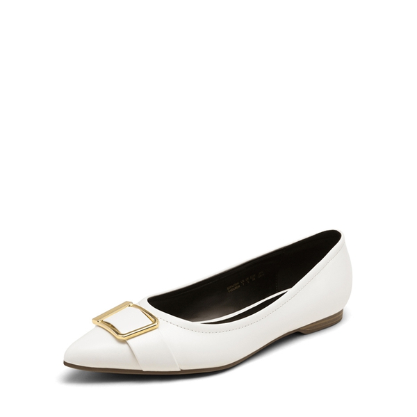 Comfortable Pointed Toe Slip-On Ballet Flats - WHITE -  0