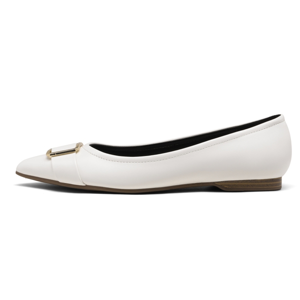 Comfortable Pointed Toe Slip-On Ballet Flats - WHITE - 2
