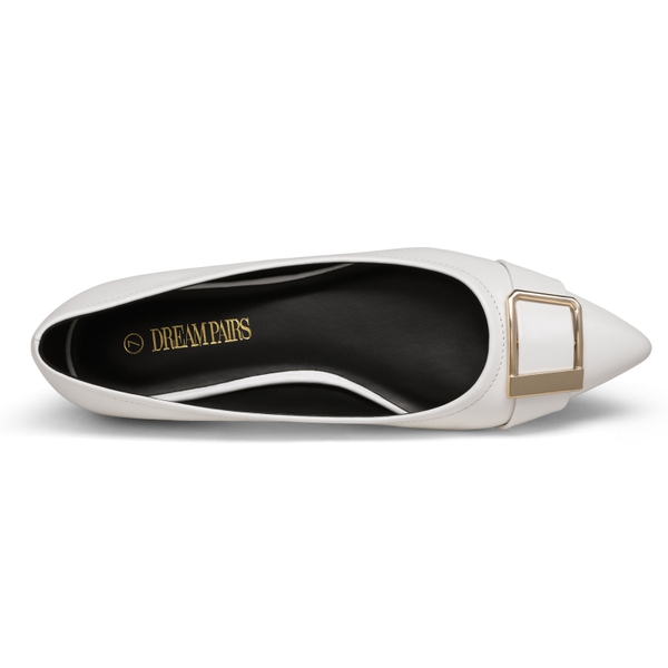 Comfortable Pointed Toe Slip-On Ballet Flats - WHITE - 4