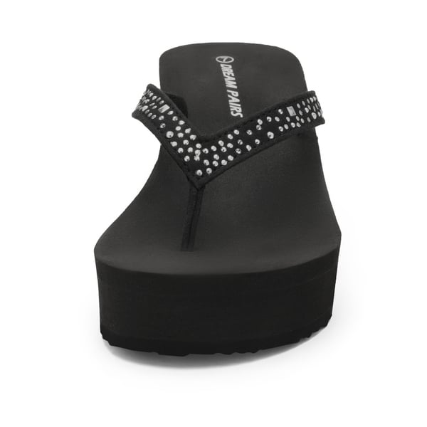 Comfortable Platform Flip Flops - BLACK - 2