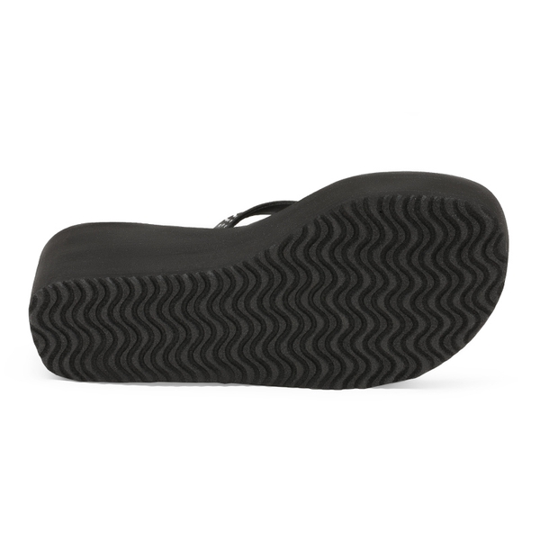 Comfortable Platform Flip Flops - BLACK - 4