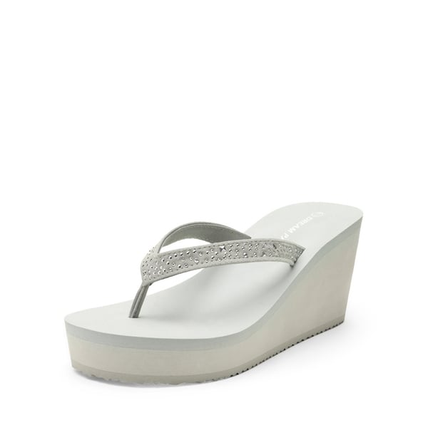 Comfortable Platform Flip Flops - GREY -  0