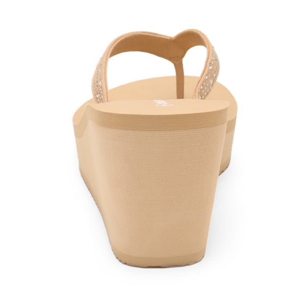 Comfortable Platform Flip Flops - NUDE - 3