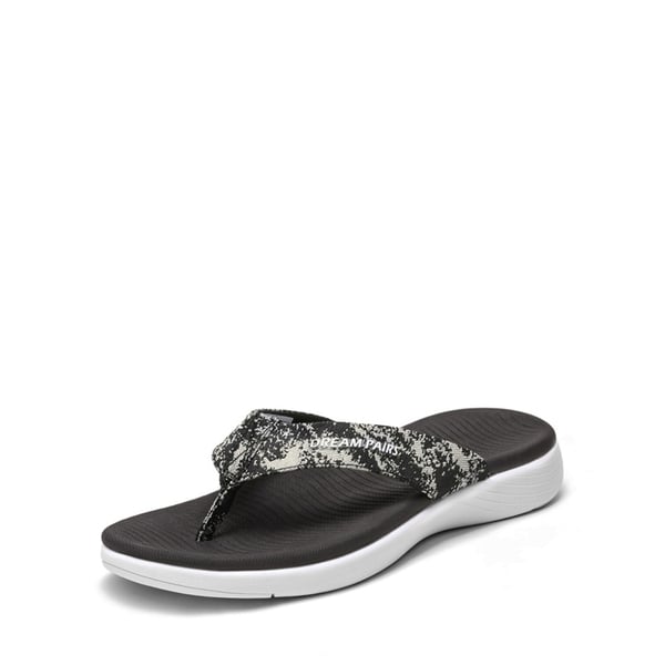 Comfortable Flip Flops With Arch Support - BLACK -  0