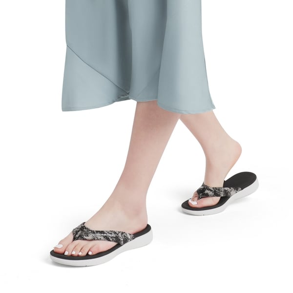 Comfortable Flip Flops With Arch Support - BLACK - 1